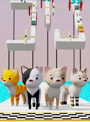 猫跑卡通爆炸3D图1